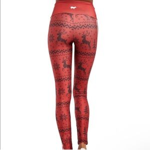 Goldsheep Reindeer Leggings small Christmas holiday preloved yoga gym workout